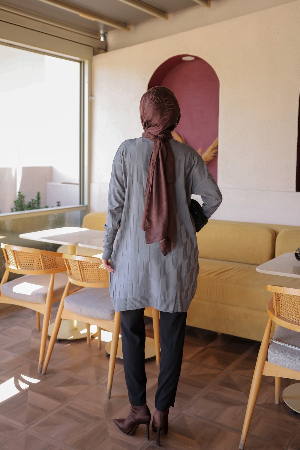 İmaj Butik Koyu Vizon Soğuk Iplik Triko Tunik görsel 5