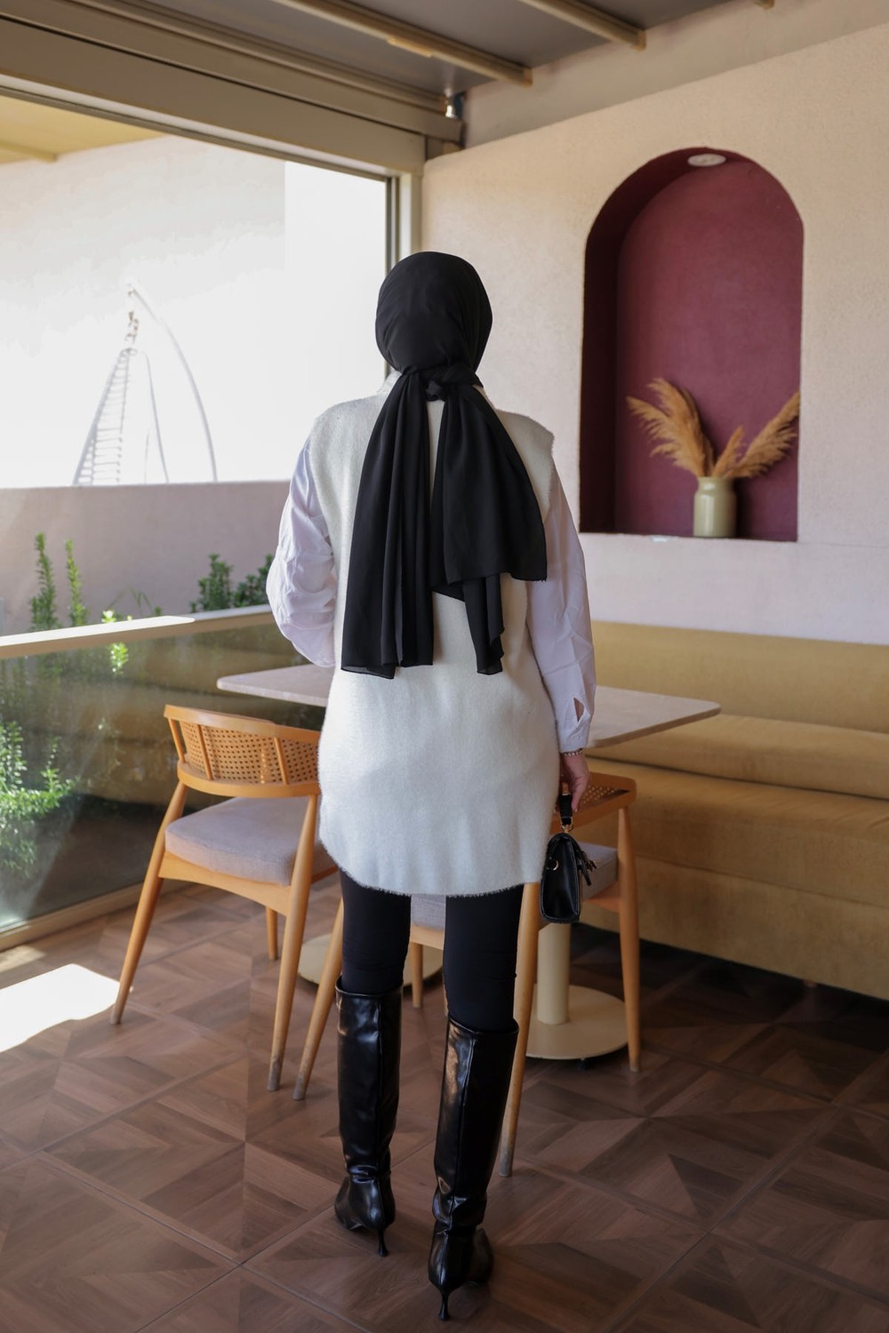 İmaj Butik Bordo Fermuarlı Angora Yumoş Triko Yelek görsel 5