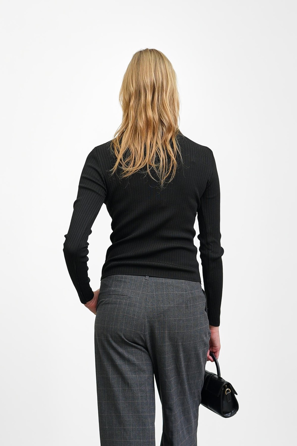 İmaj Butik Bordo Fitilli Polo Yaka Triko Body Kazak görsel 4