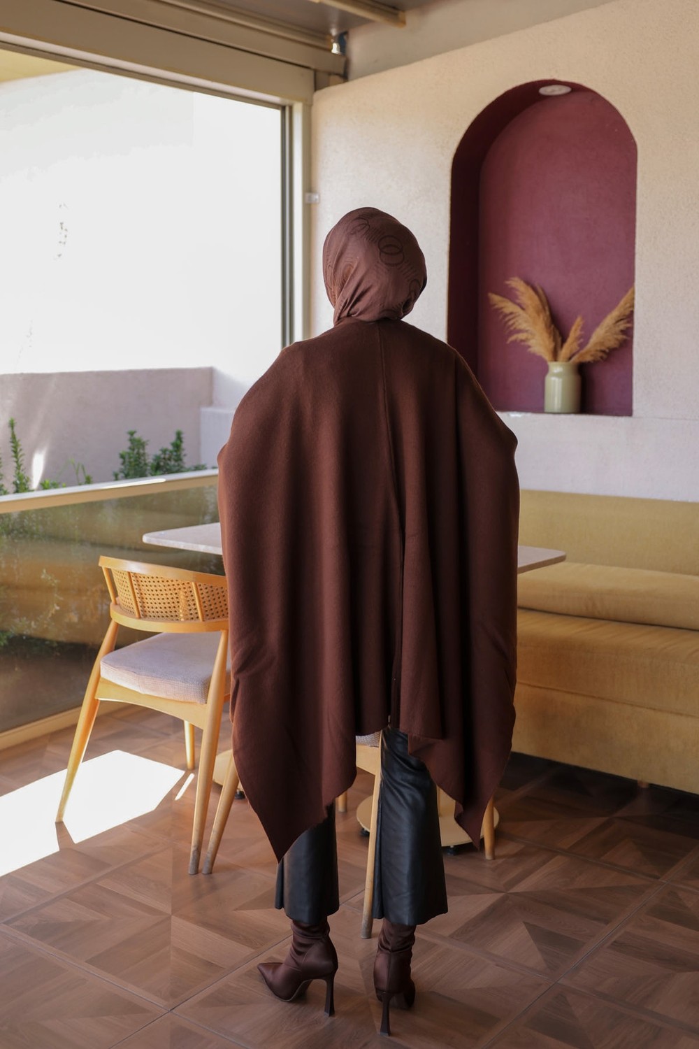 İmaj Butik Siyah Salaş Merserize Triko Panço görsel 8