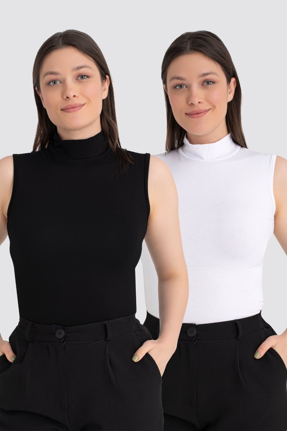 Arma Yıldız Kadın Balıkçı Yaka 2'li Kolsuz Body