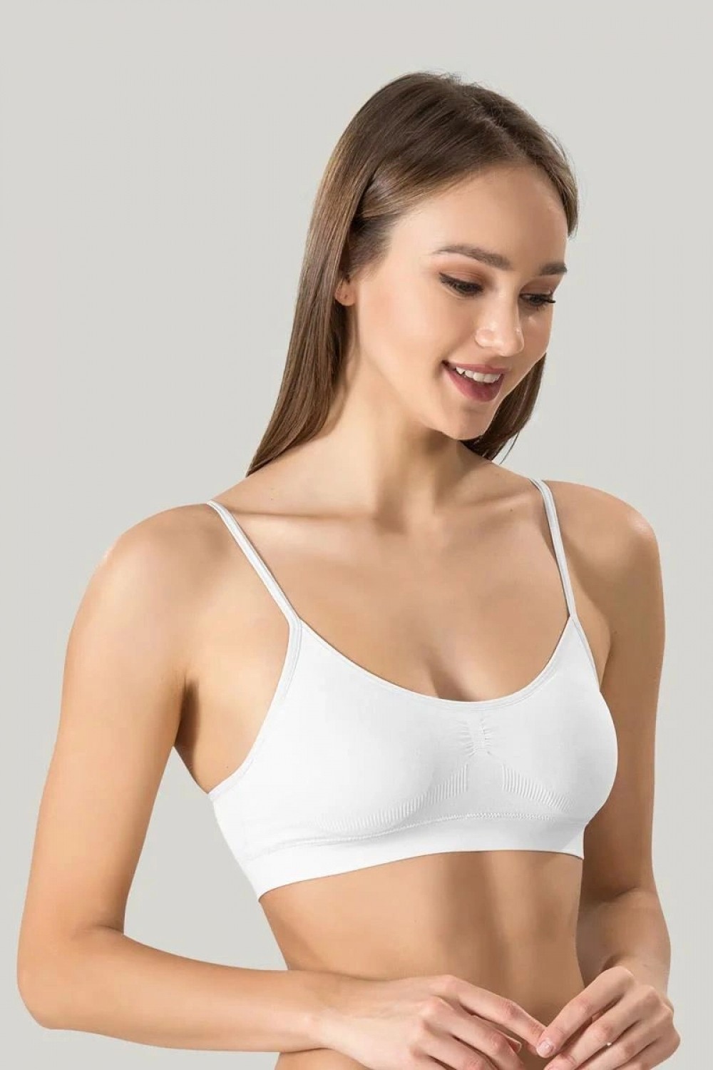 Pileli Store Kadın Ince Askılı Pedli Büstiyer Yarım Atlet Sütyen 3'lü Set görsel 2