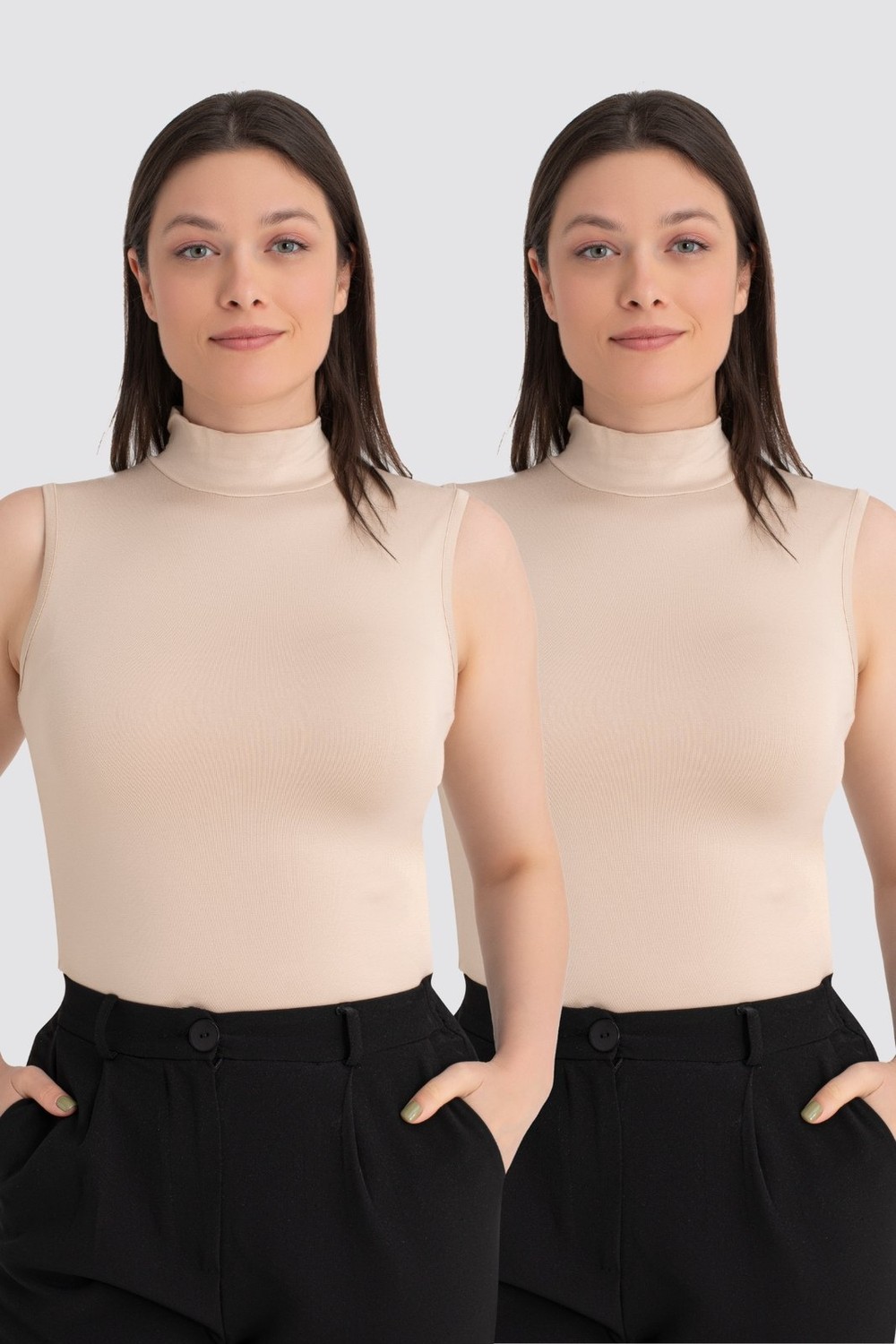 Arma Yıldız Kadın Balıkçı Yaka 2'li Kolsuz Body