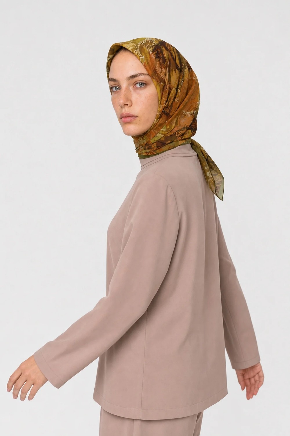 Mooncorn Cerise Desen Hebei Ipek Eşarp