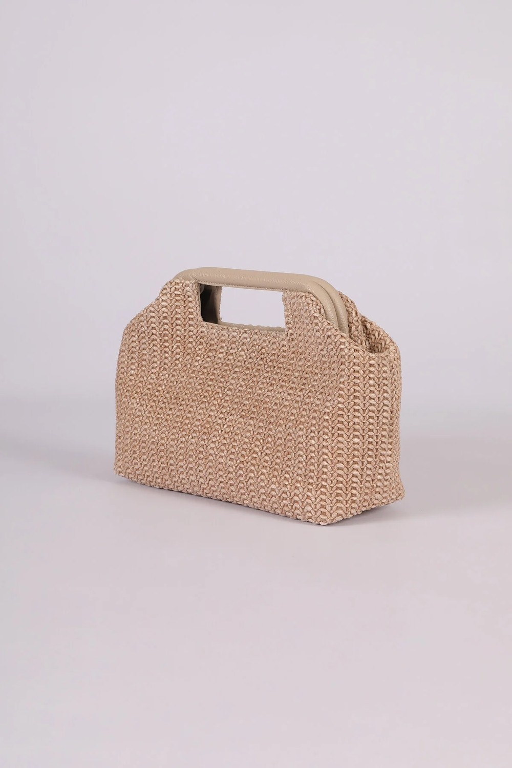 Heybes Kadın Renkli Çizgili Hasır Jüt Clutch El Çantası görsel 2