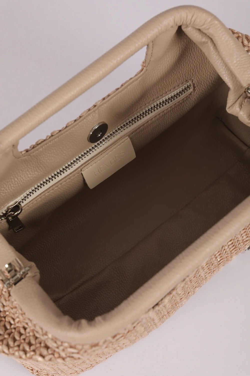 Heybes Kadın Renkli Çizgili Hasır Jüt Clutch El Çantası görsel 5