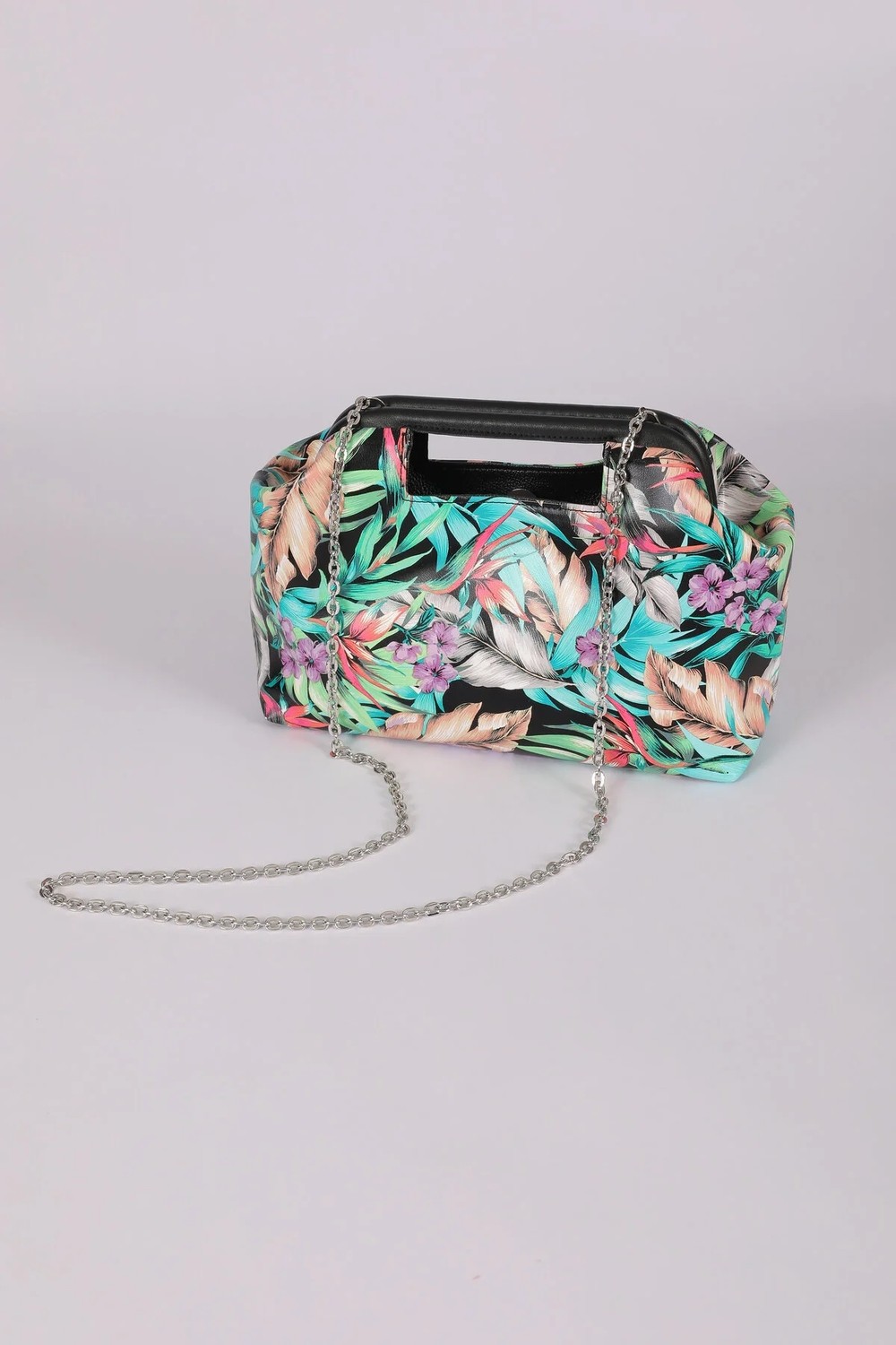 Heybes Kadın Çiçek Desenli Clutch El Çantası görsel 4