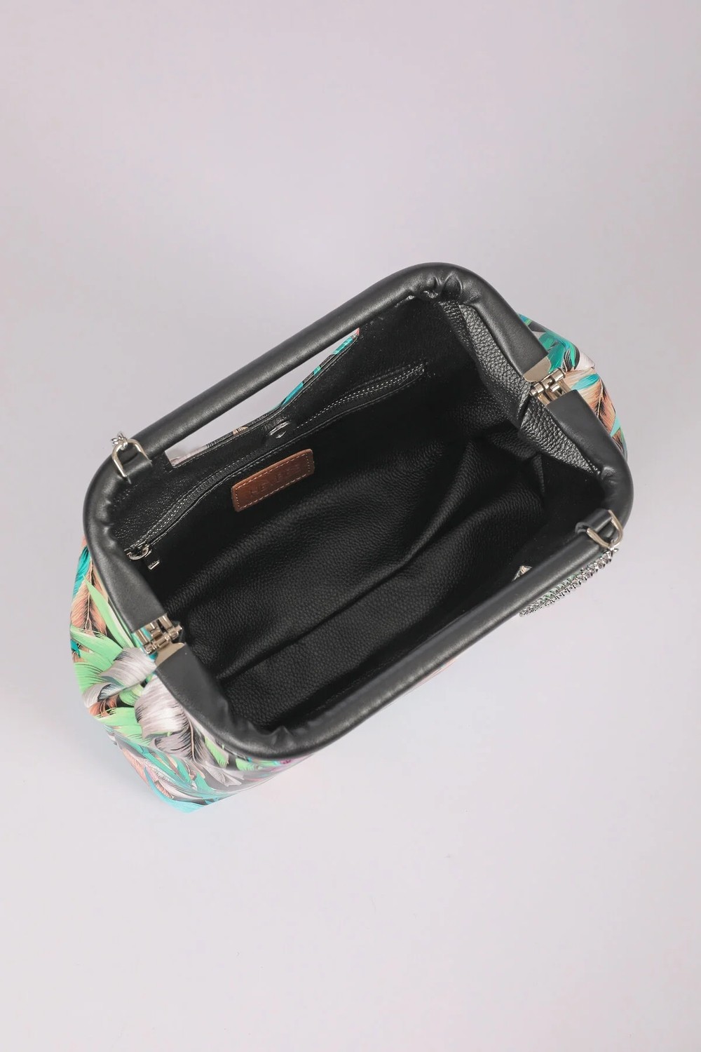 Heybes Kadın Çiçek Desenli Clutch El Çantası görsel 5