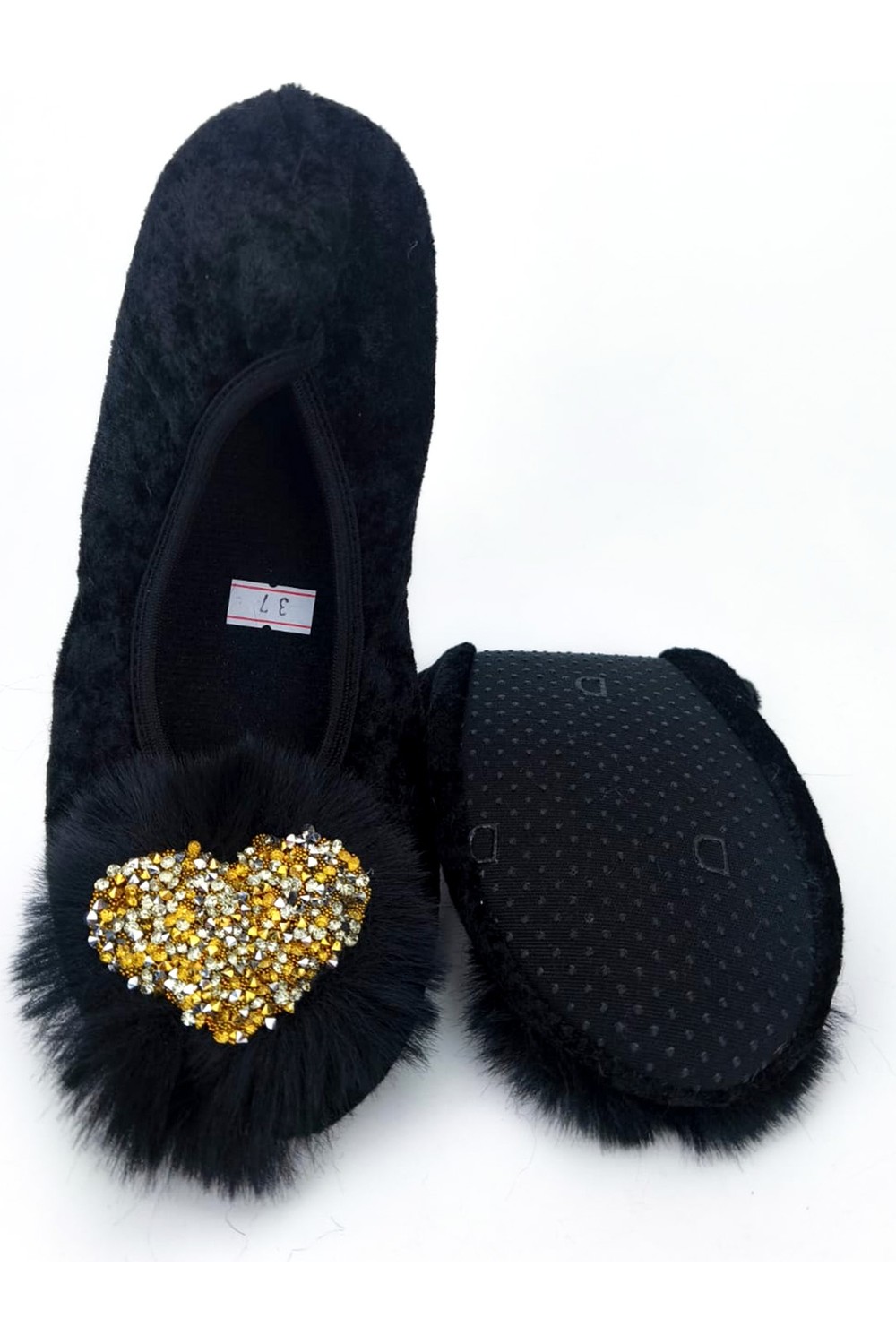 Ceyda Shoes Süslü Kadife Ev,hac, Umre Babeti, Hediye, Günlük Babet,tüylü Babet, Panduf, Patik, Gösteri Pisi Pisi görsel 5