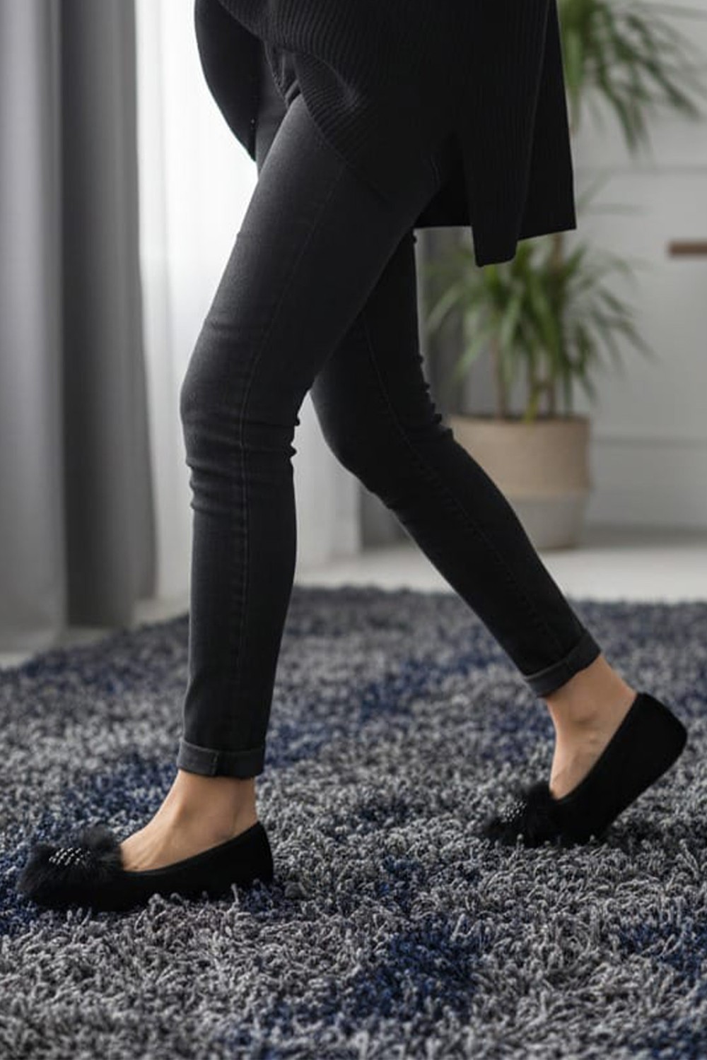 Ceyda Shoes Süslü Kadife Ev,hac, Umre Babeti, Hediye, Günlük Babet,tüylü Babet, Panduf, Patik, Gösteri Pisi Pisi görsel 7