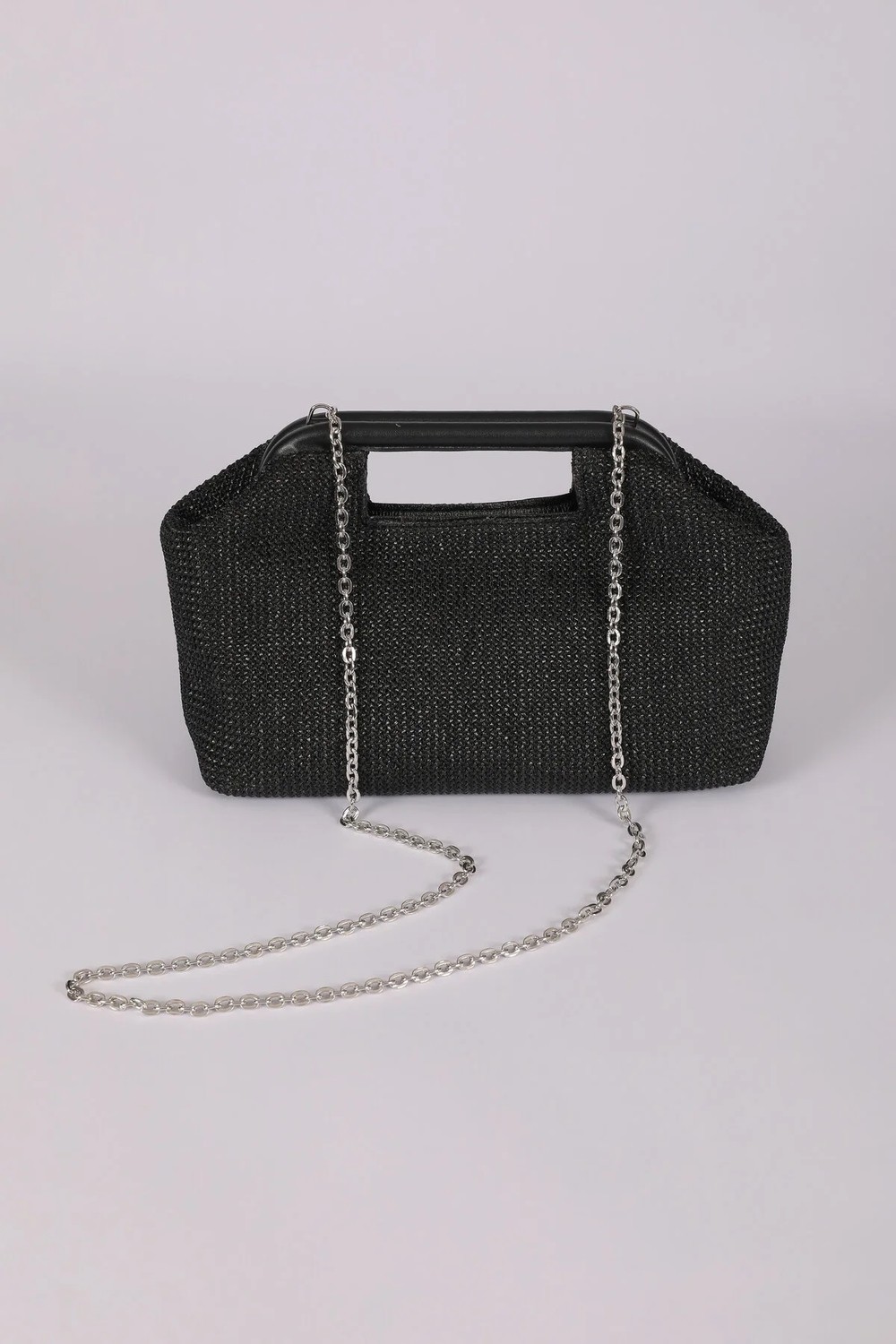 Heybes Kadın Renkli Çizgili Hasır Jüt Clutch El Çantası görsel 8