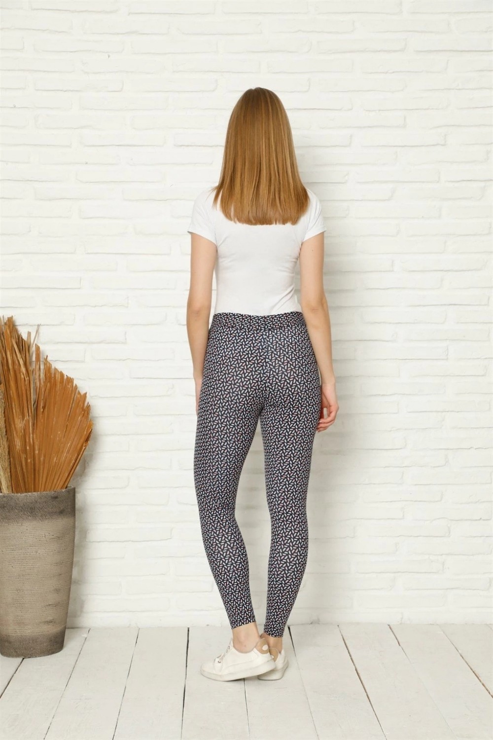 Pileli Store Penye Likralı Tayt Lacivert görsel 3