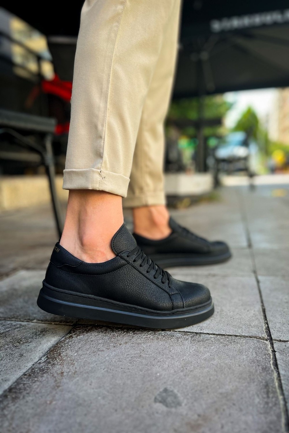 MN979 - Santoni Crt Spor Erkek Ayakkabı Sıyah görsel 3
