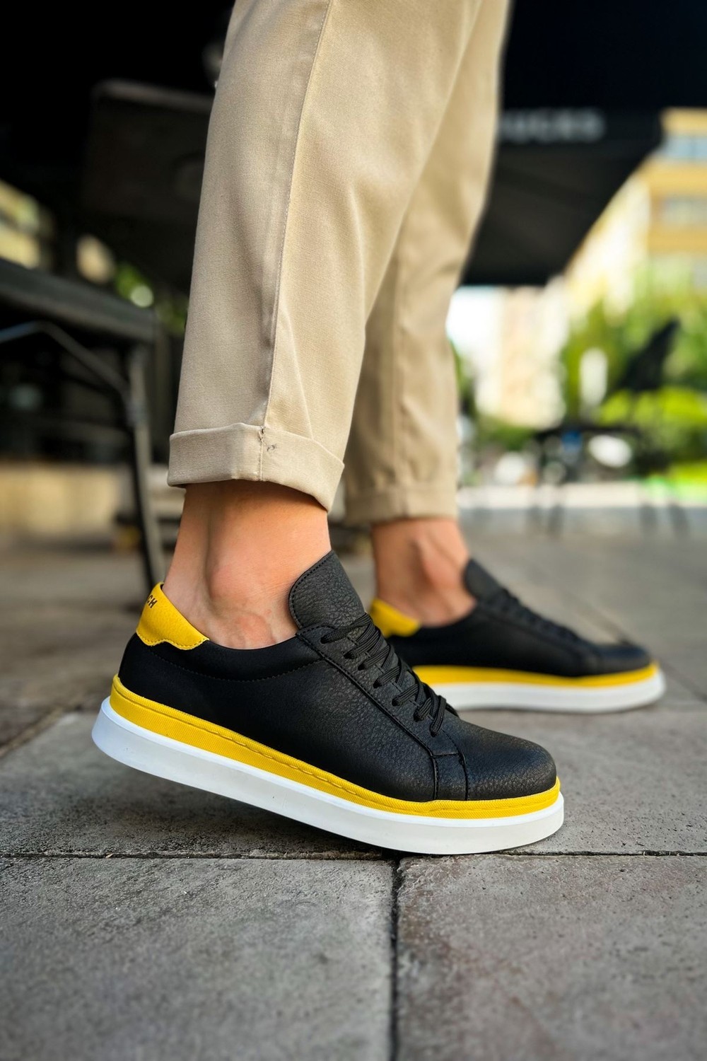 MN979 - Santoni Gbt Spor Erkek Ayakkabı Sıyah/sarı
