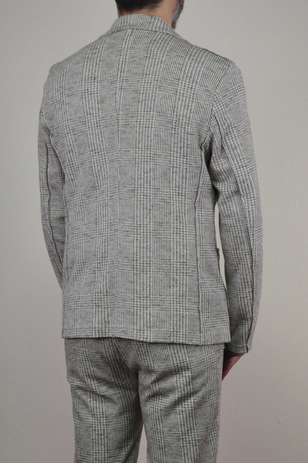 V2 Brand Made In Italy Erkek Ekoseli Düğmeli Takım Elbise Qusab U007929 Kahve görsel 5