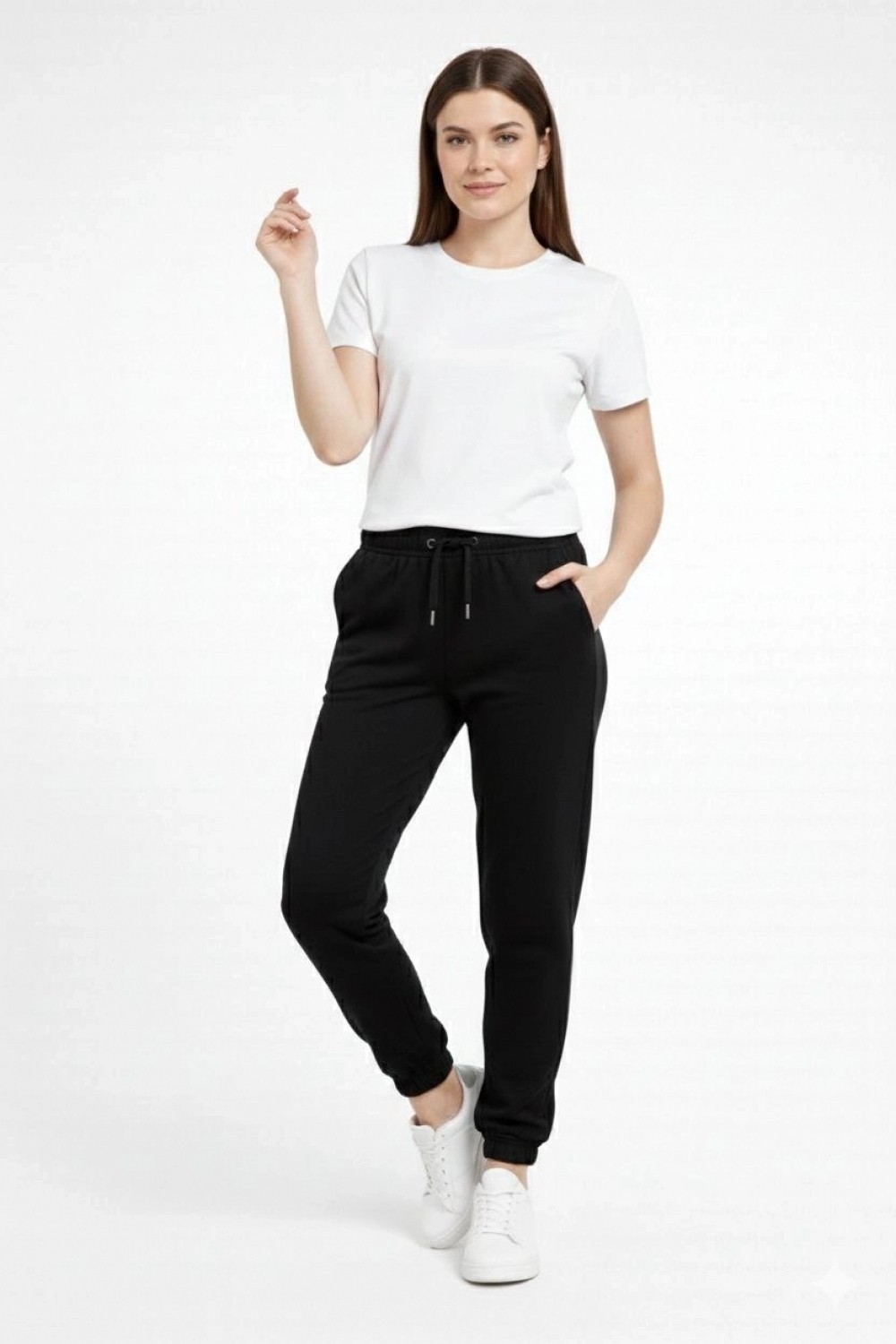 Pileli Store Kadın Jogger Eşofman Altı , Cepli, Paça Lastilkl ,spor Pantolon - Siyah
