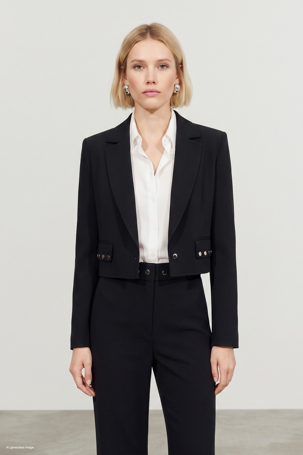 Sateen Sally Ceket - Siyah
