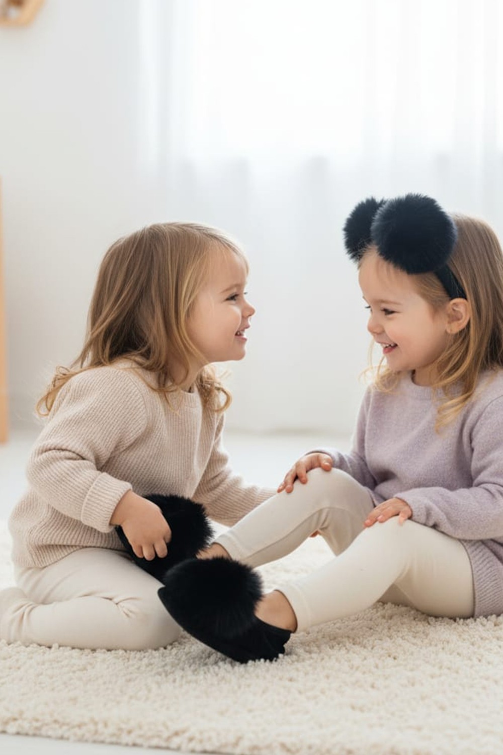 Süslü Kadife Taçlı Çocuk Babeti, Hediye, Günlük Babet,tüylü Babet, Panduf, Patik, Gösteri Pisi Pisi Ponpon görsel 2
