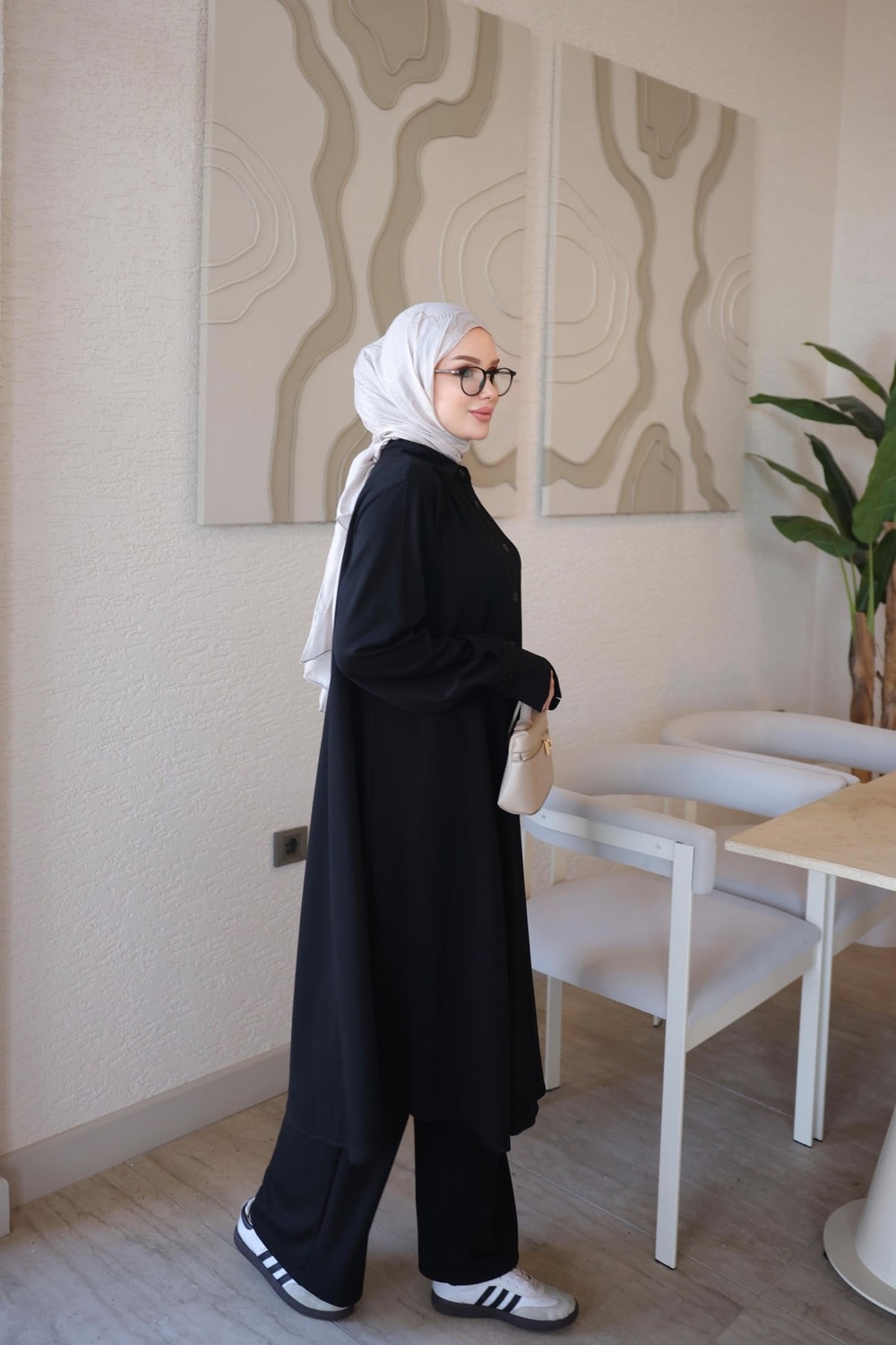 İmaj Butik Haki Yarım Düğmeli Tunik Pantolonlu Takım görsel 8