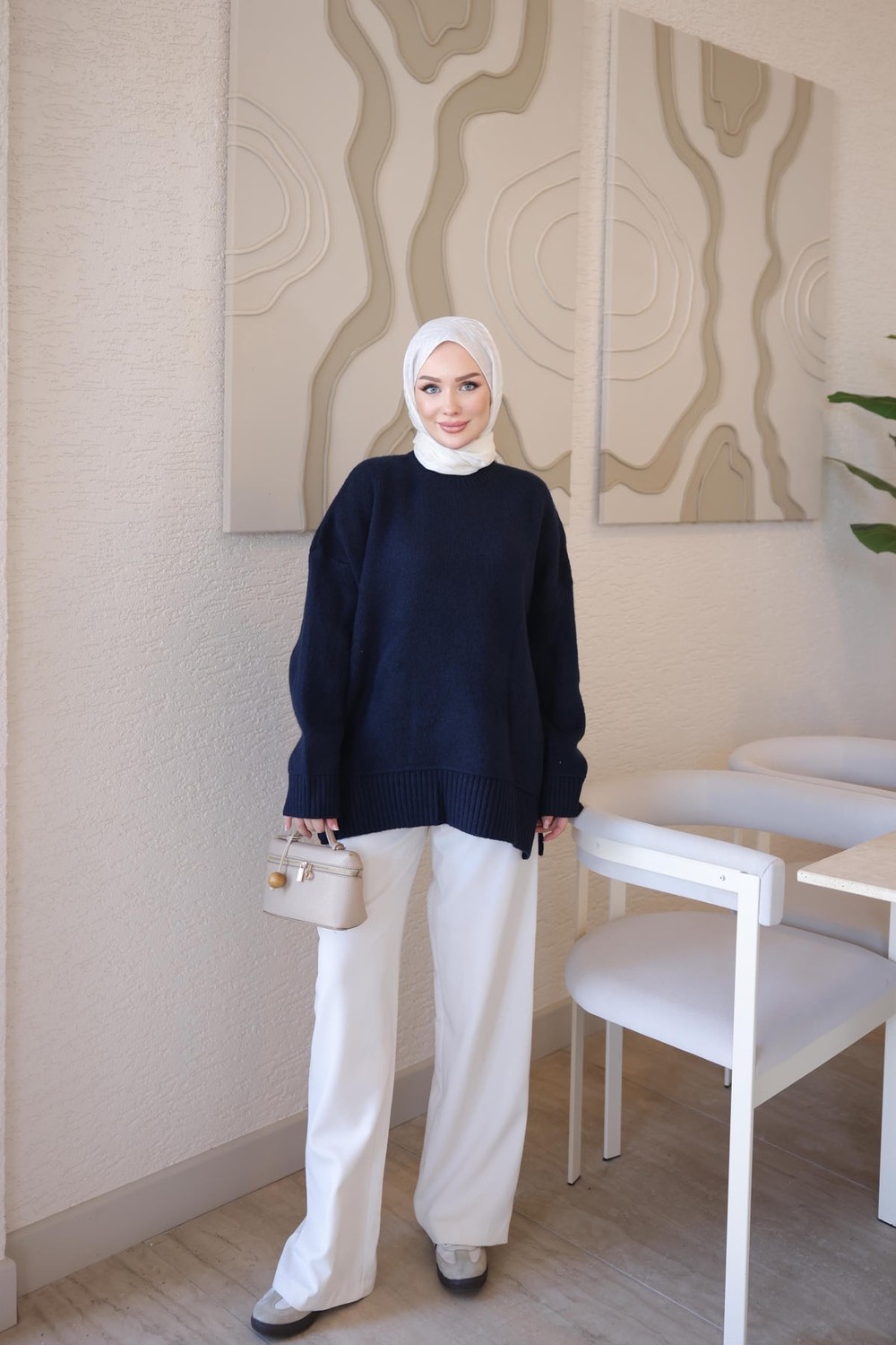 İmaj Butik Gri Salaş Yumoş Triko Kazak görsel 2
