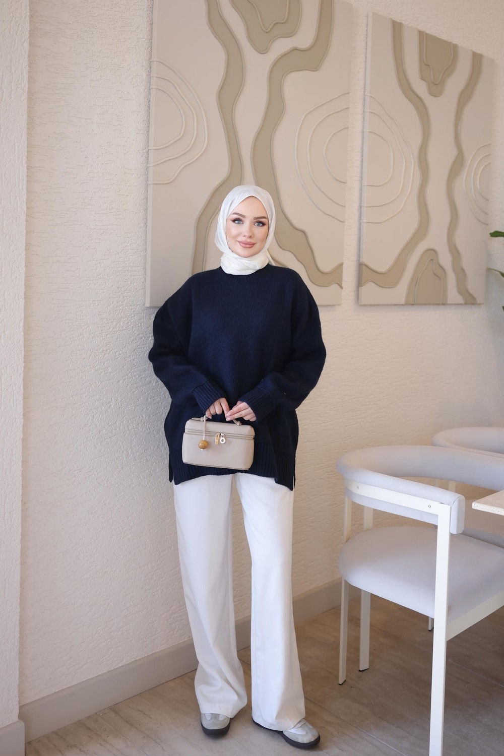 İmaj Butik Gri Salaş Yumoş Triko Kazak görsel 3