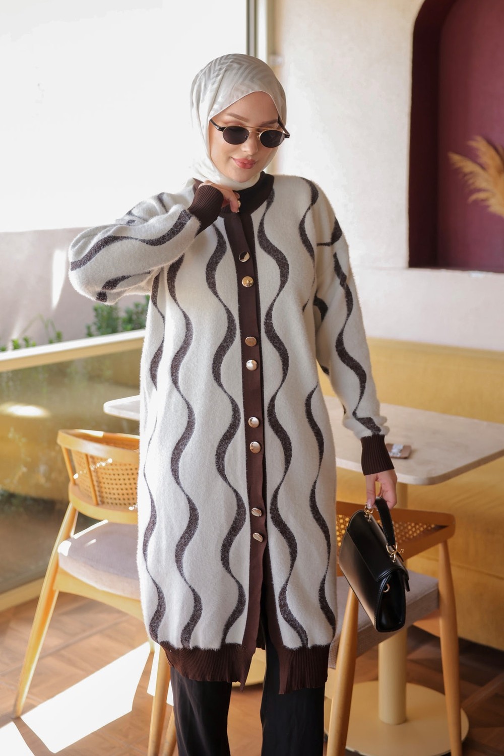 İmaj Butik Bordo Düğmeli Angora Yumoş Triko Hırka