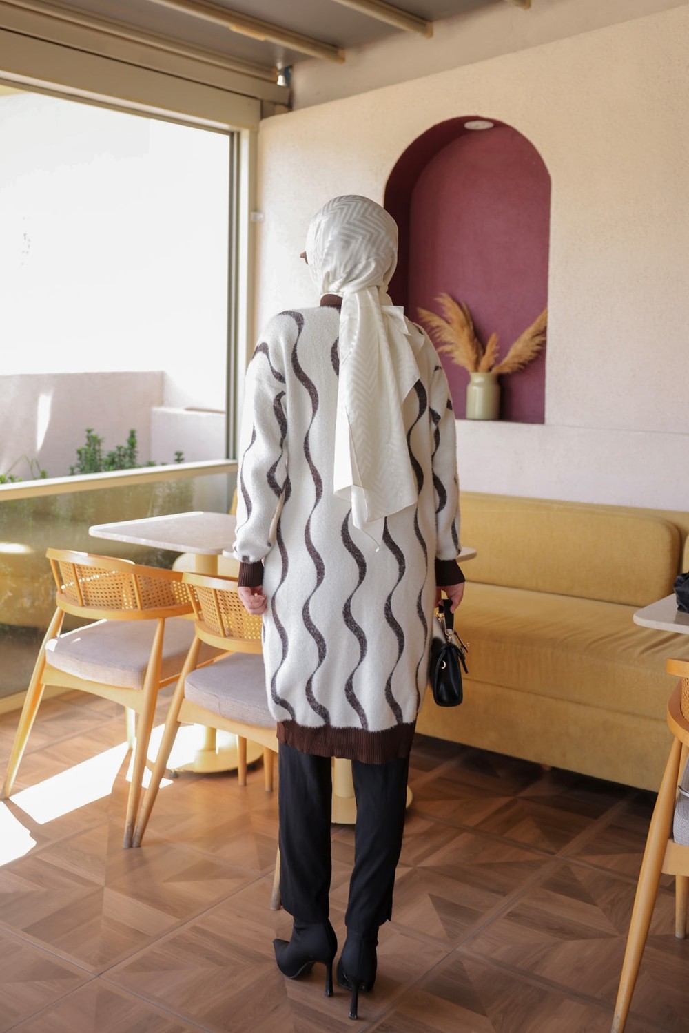 İmaj Butik Bordo Düğmeli Angora Yumoş Triko Hırka görsel 5