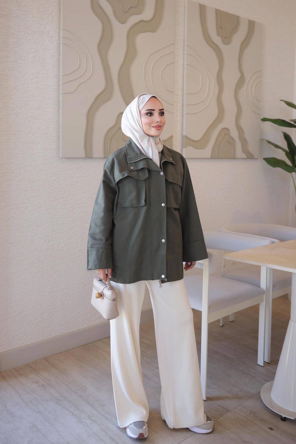 İmaj Butik Kahverengi Fermuarlı Çıtçıtlı Gabardin Ceket görsel 7