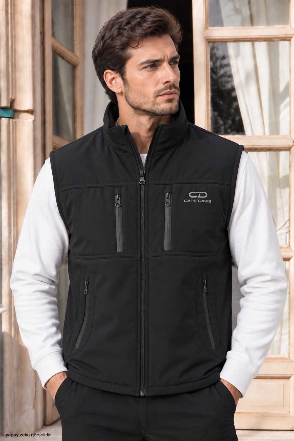 Modaplaza Erkek Üst Çift Cep Fermuarlı Softshell Yelek 176