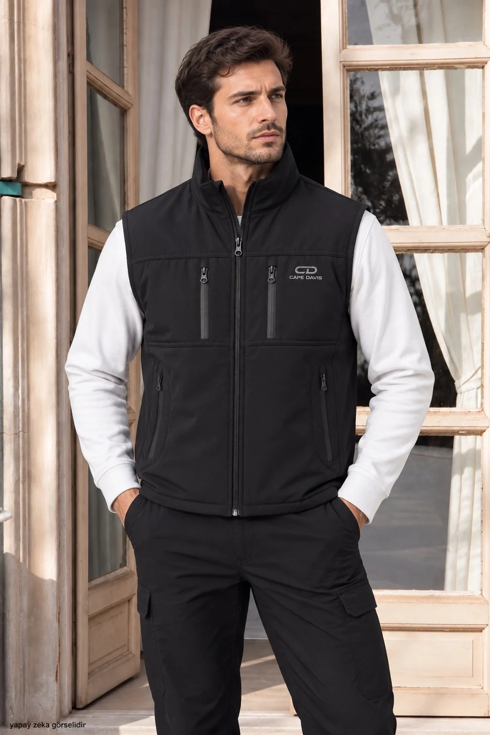 Modaplaza Erkek Üst Çift Cep Fermuarlı Softshell Yelek 176 görsel 2