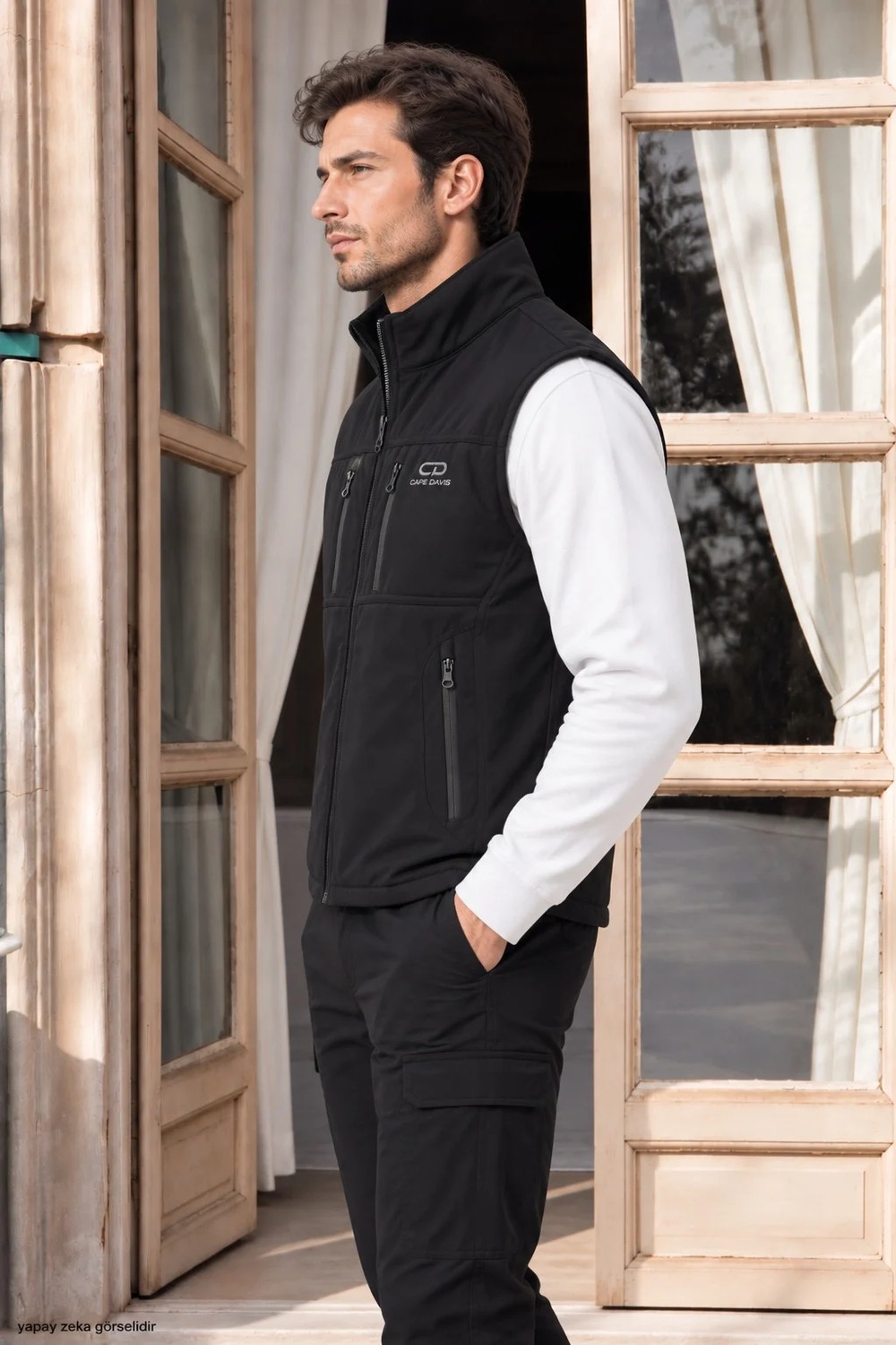 Modaplaza Erkek Üst Çift Cep Fermuarlı Softshell Yelek 176 görsel 3