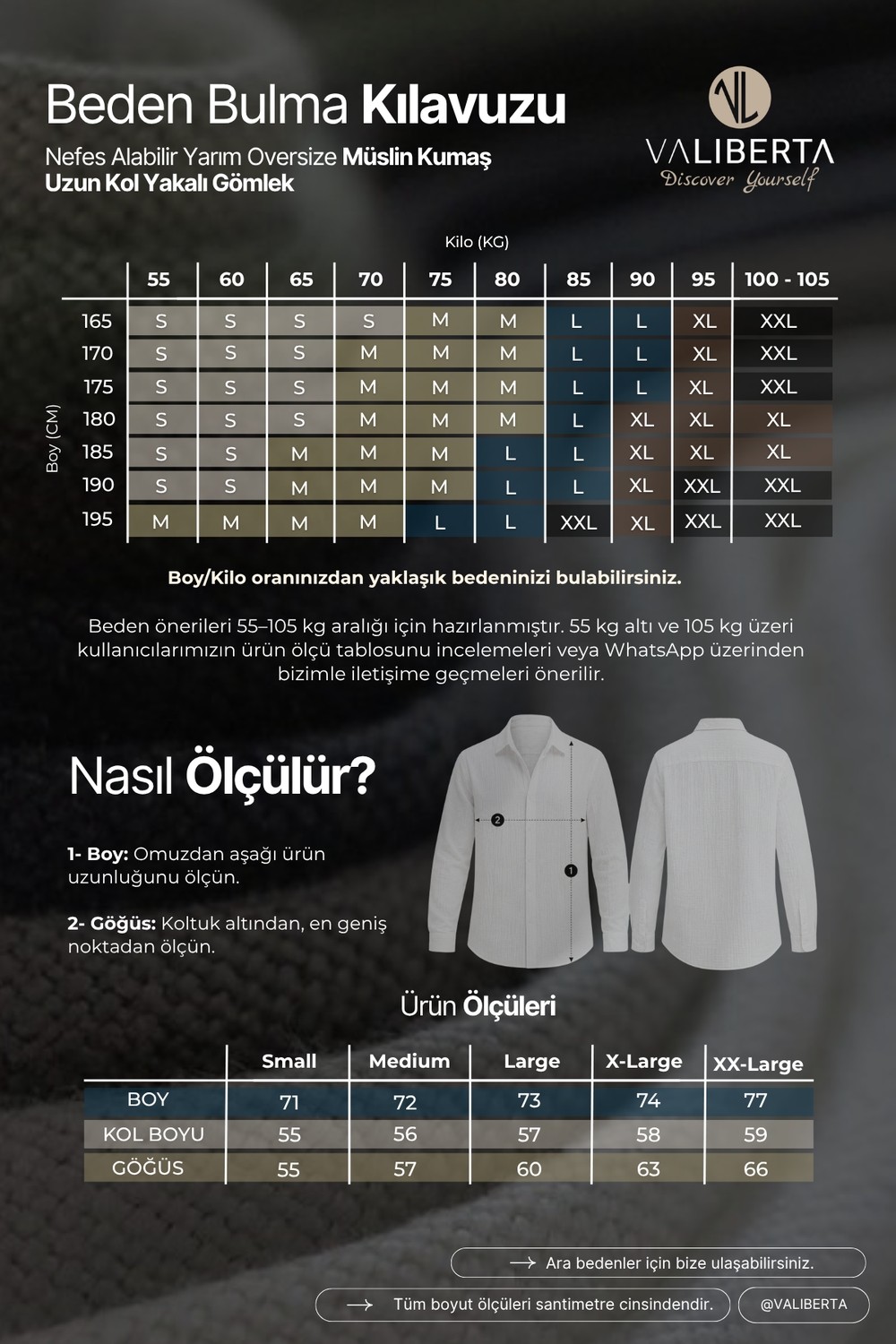 Valiberta Nefes Alabilir Yarım Oversize Müslin Kumaş Uzun Kol Yakalı Erkek Gömlek - Kahve görsel 7