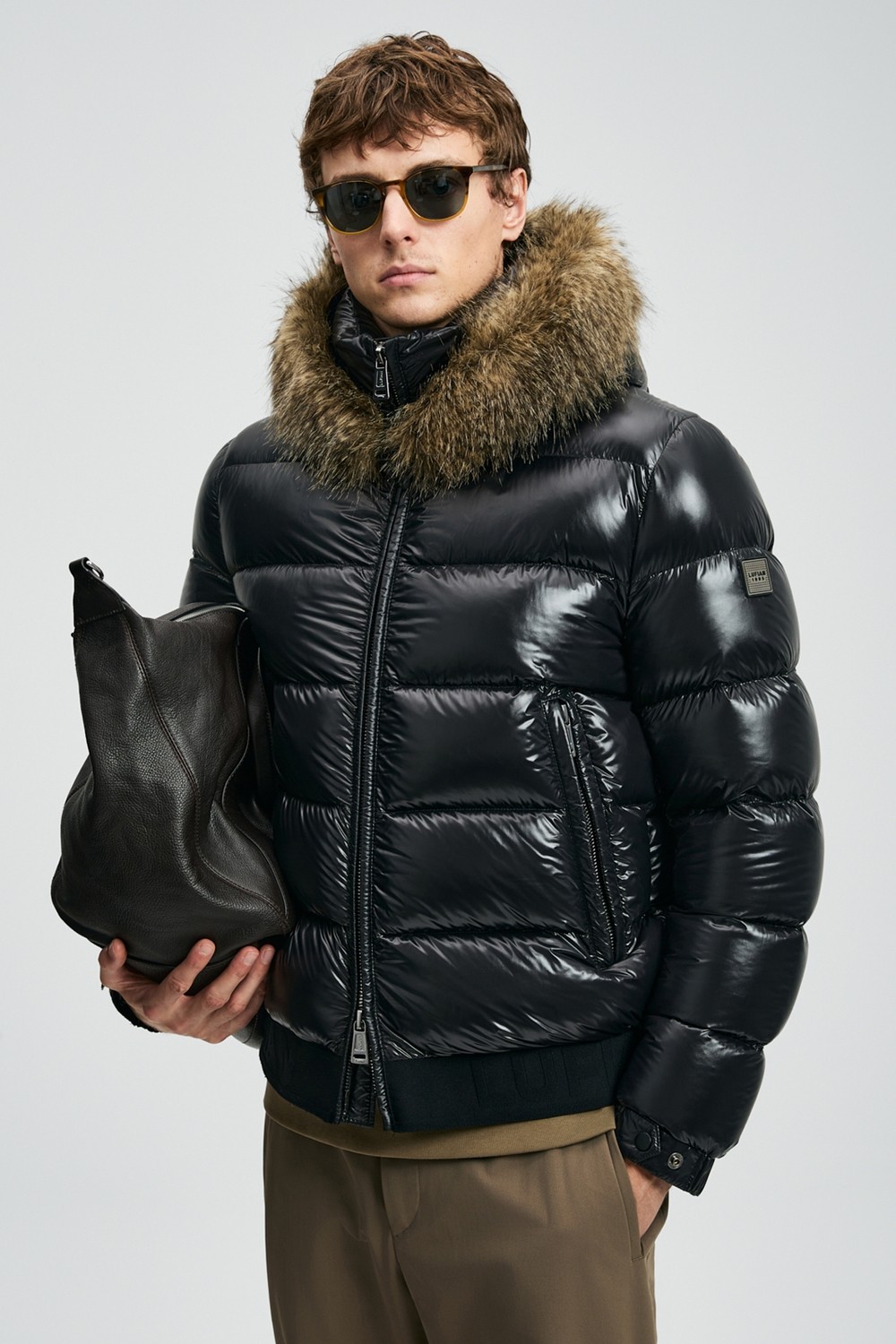 Lufian Jeam Kaz Tüyü Erkek Mont Siyah