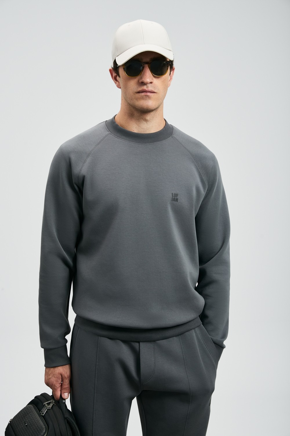 Lufian Grant Erkek Sweatshirt Siyah