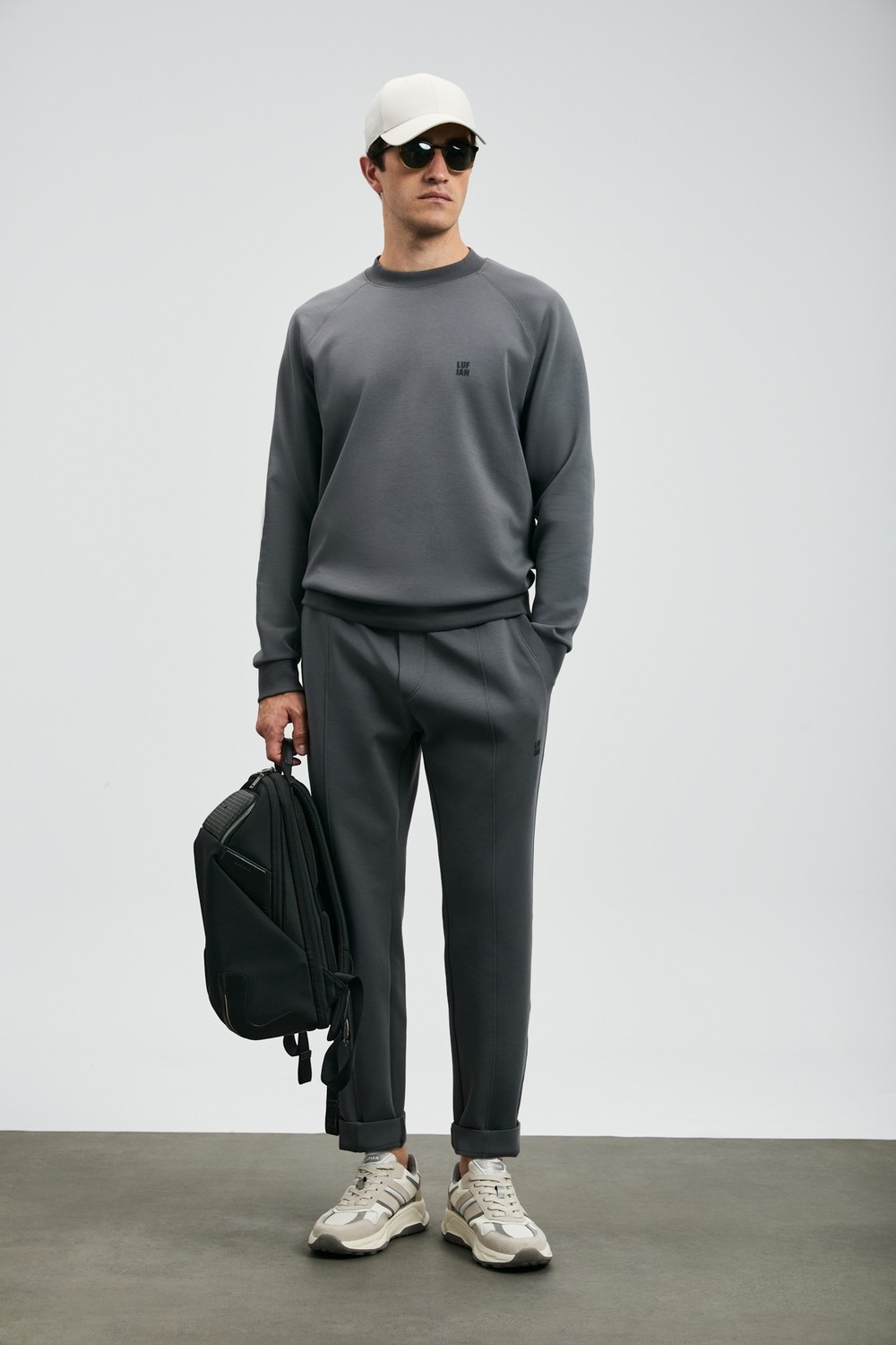 Lufian Grant Erkek Sweatshirt Siyah görsel 4