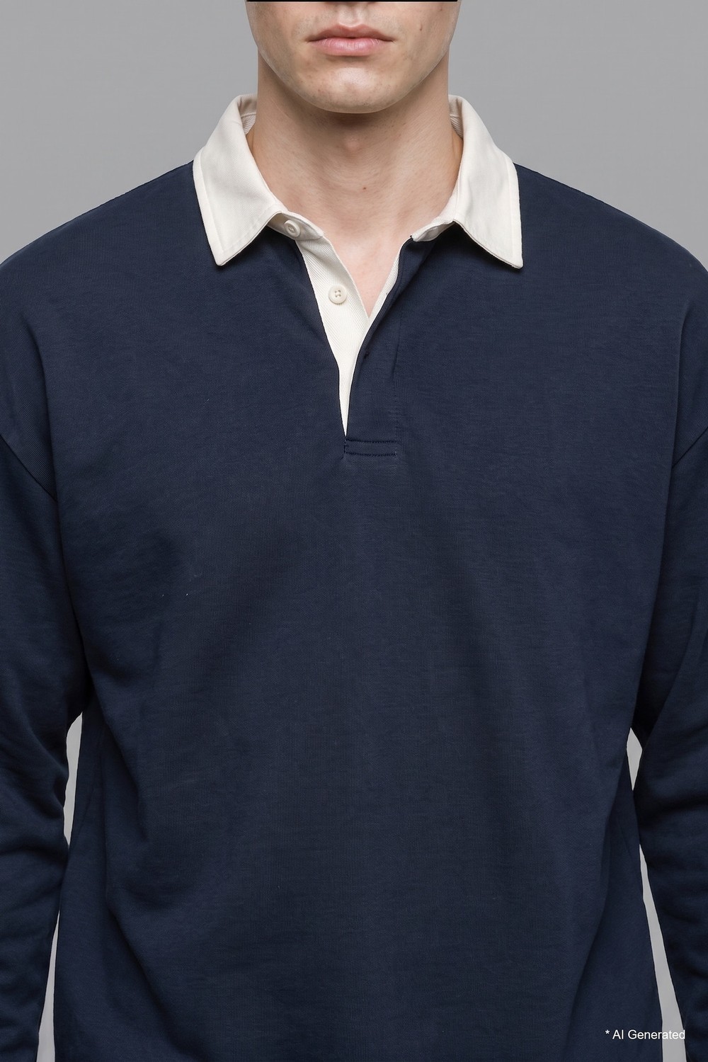 DeFacto Boxy Fit Polo Yaka Sweatshirt E6523AX26AU görsel 5