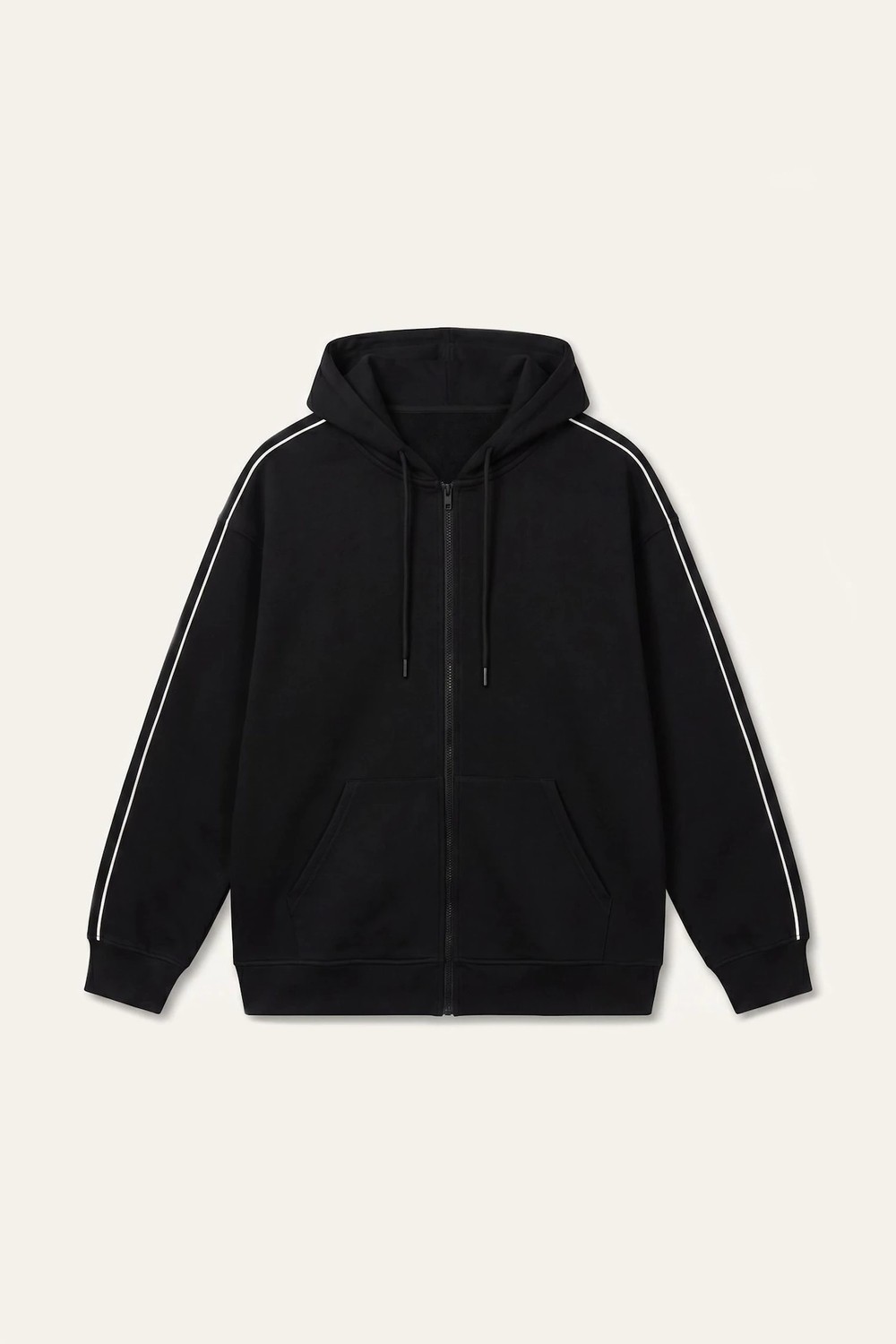 DeFacto Boxy Fit Şerit Detaylı Kapüşonlu Fermuarlı Basic Sweatshirt HIRKA H4428AX26AU görsel 8
