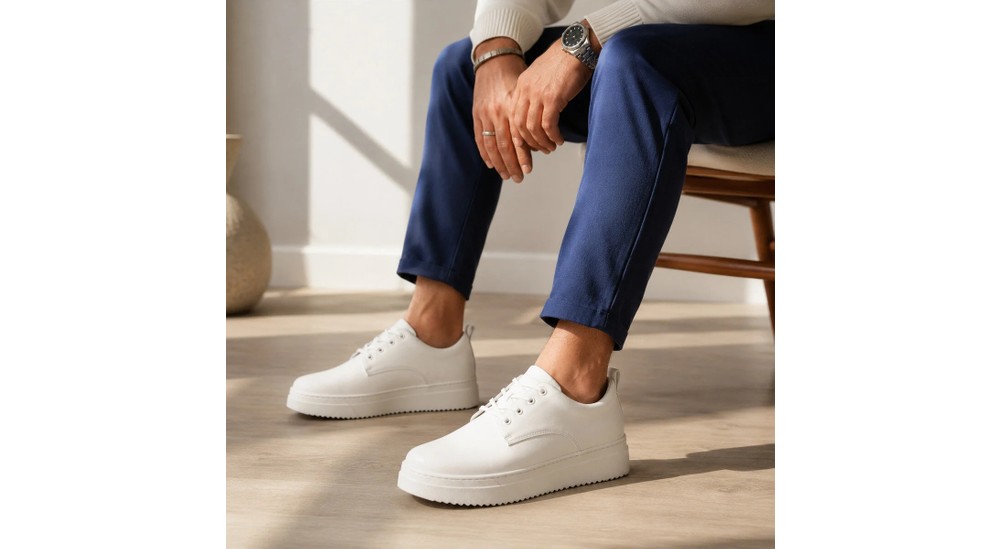 Beskar Kömür Rugan Erkek Ayakkabı - Parlak Premium Smart Casual Rahat Günlük Sneaker Kb X16 görsel 2