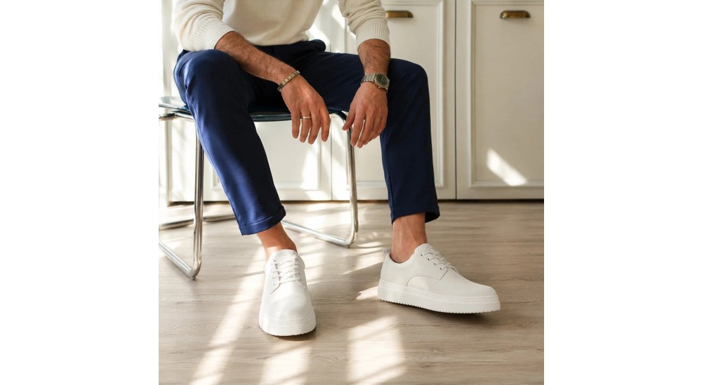 Beskar Kömür Rugan Erkek Ayakkabı - Parlak Premium Smart Casual Rahat Günlük Sneaker Kb X16 görsel 7