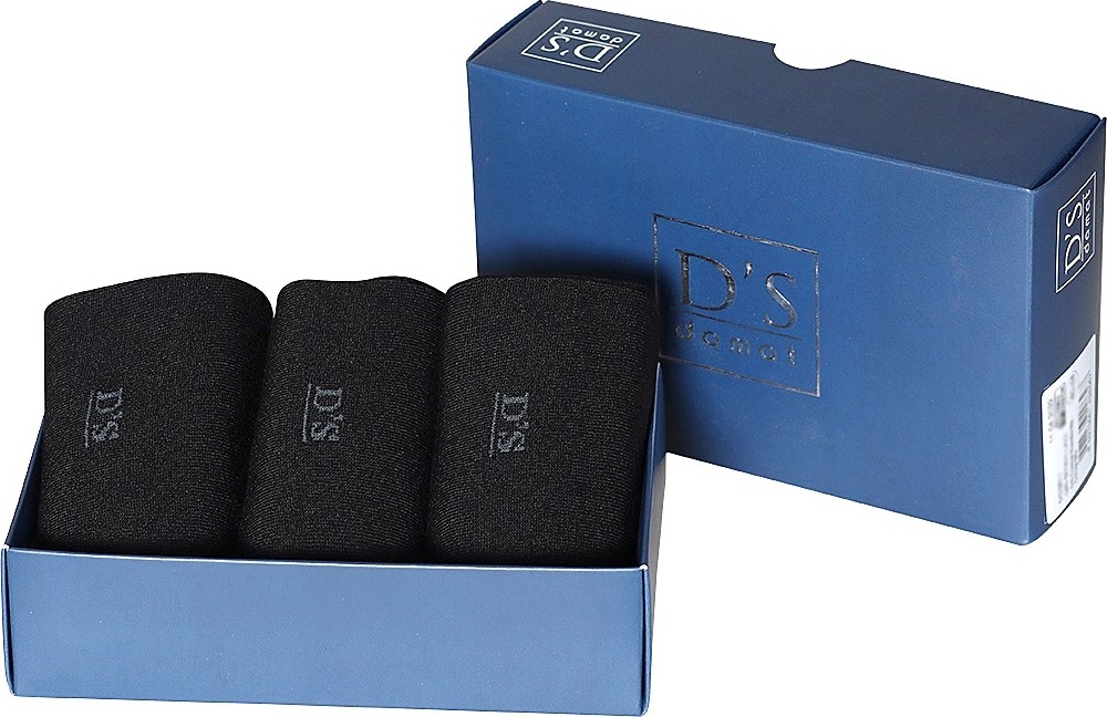D'S Damat Merserize 3lü Çorap Set Siyah