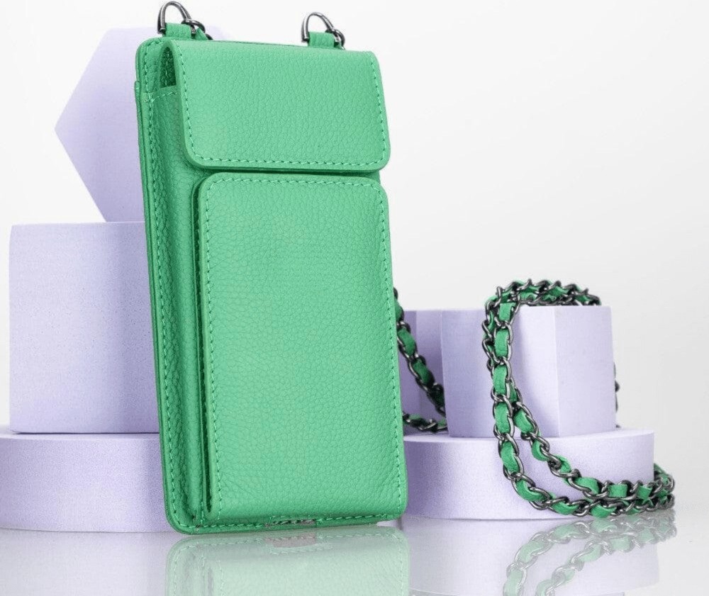 BloominBag City Muse Deri Celadon Mist Çapraz Askılı Telefon Cüzdan görsel 5
