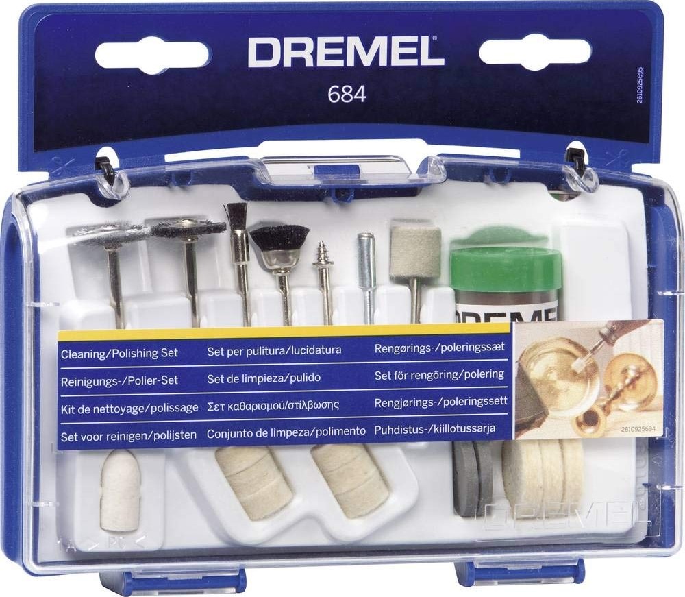 Aesco Dremel 684 Parlatma Aksesuarı, Çok Amaçlı Aletler Için, Temizlik ve Cilalama Için 20 Aksesuar Seti