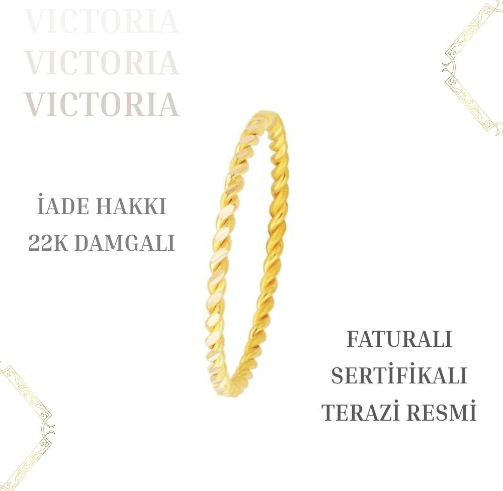 Victoria 5 gr 2’li Burma Yatırımlık Altın Bilezik – Sertifikali - Faturalı – 22 Ayar Damgalı – Iade Hakkı