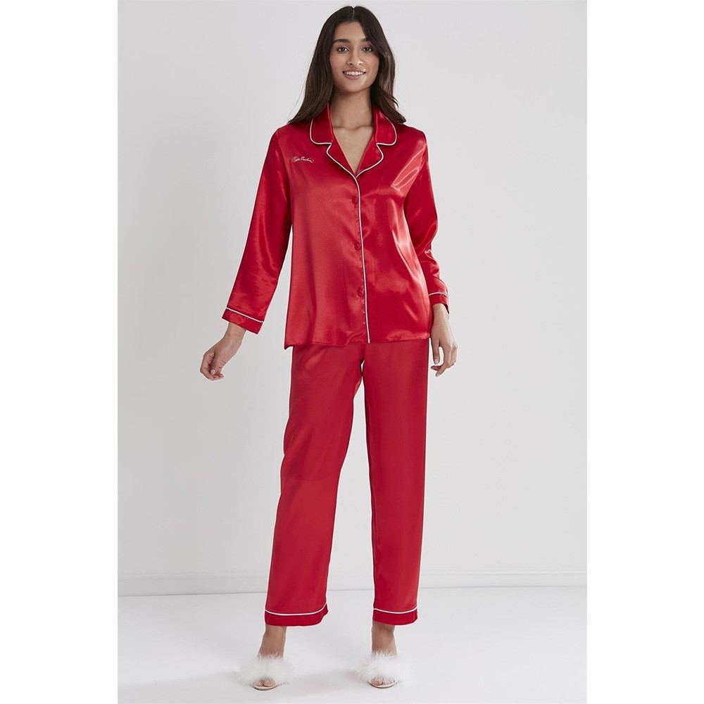 Pierre Cardin 1200 Kadın Saten Pijama Takımı-Pudra