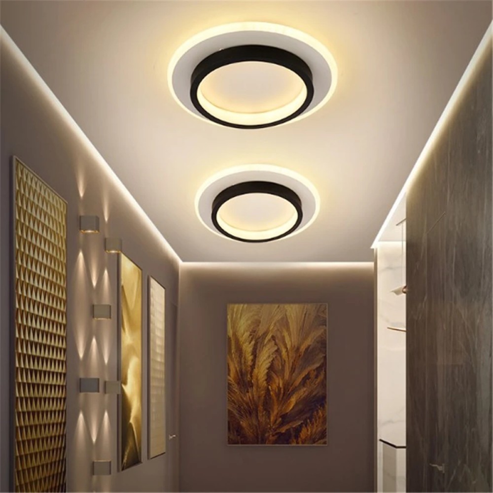 Catluz Akrilikli Yuvarlak 24CM 3 Işık Renkli Kumandalı LED Tavan Lambası,modern Avize