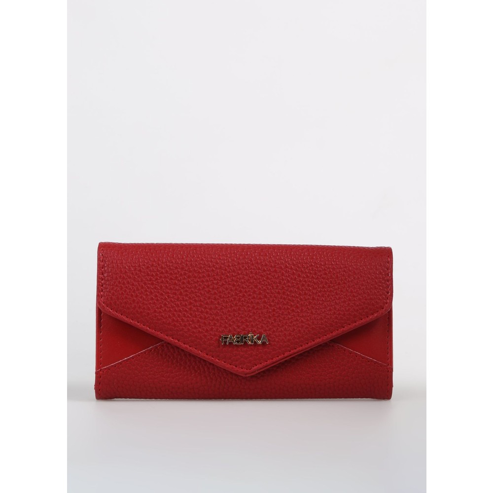 Fabrika Kırmızı Kadın 20X10X3 cm Deri Cüzdan Frkbyn 511