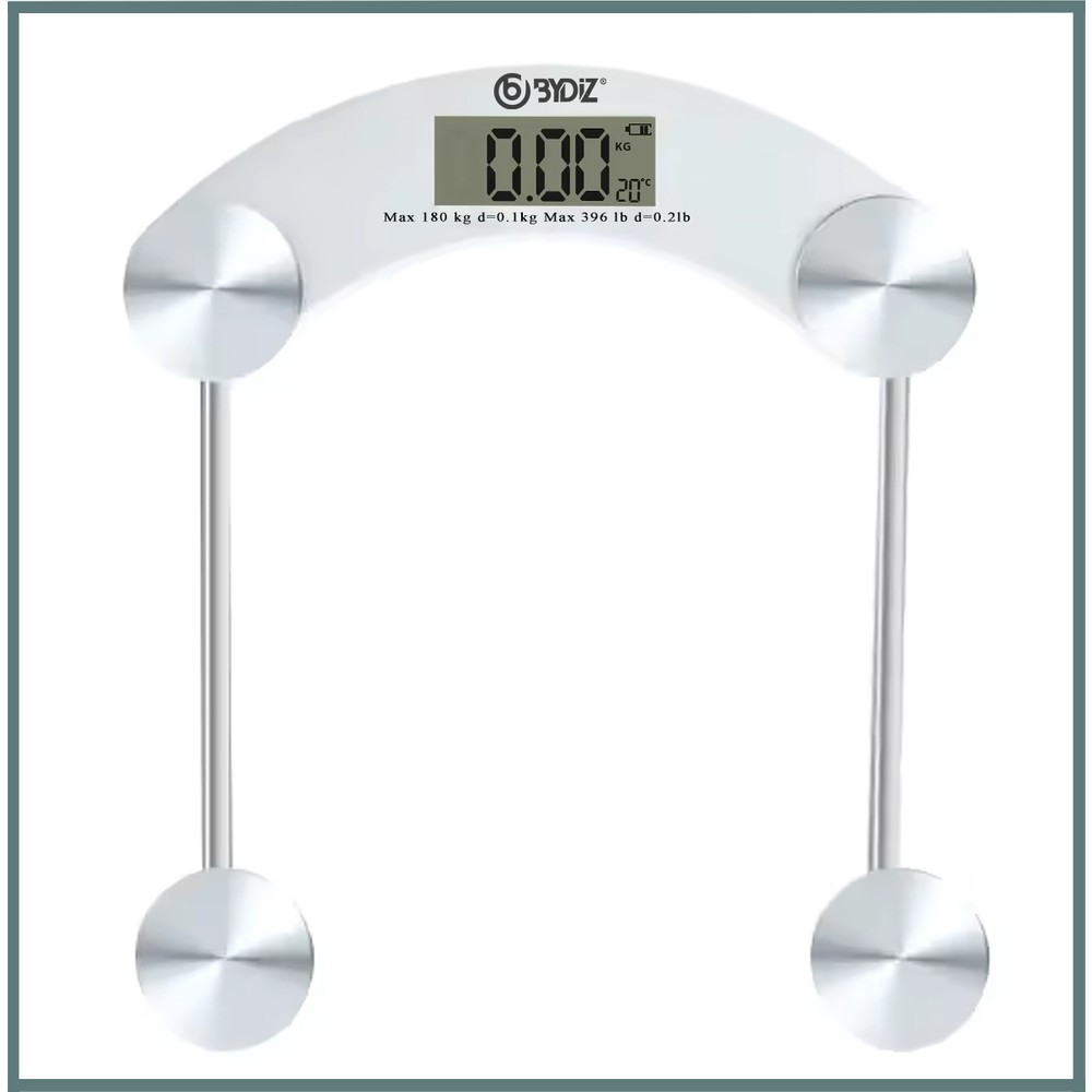 Bydiz BY-002 Dijital Baskül Banyo Tartı 180 Kg Kapasiteli Temperli Cam (Kare)