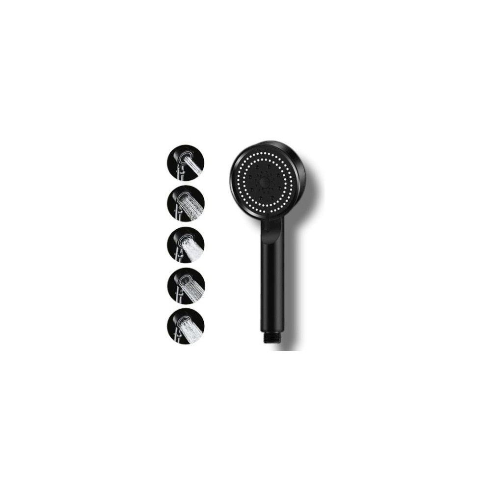 Güven Turbo Fan 5 Fonksiyonlu Su Tasarruflu Duş Başlığı Turbo El Duşu Siyah