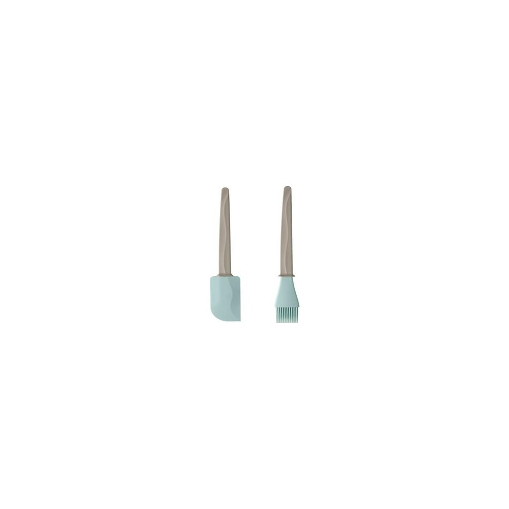 IKEA Bakglad Silikon Spatula + Yumurta Hamur Pasta Fırçası Bej Mavi 26 cm