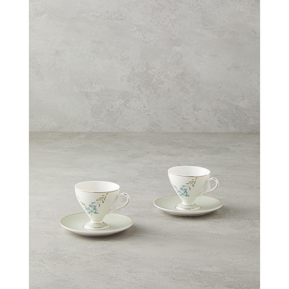Şık Sunumlu English Home Valentina New Bone China 4 Parça 2 Kişilik Kahve Fincan Takımı 80 ml Lila New Bone China